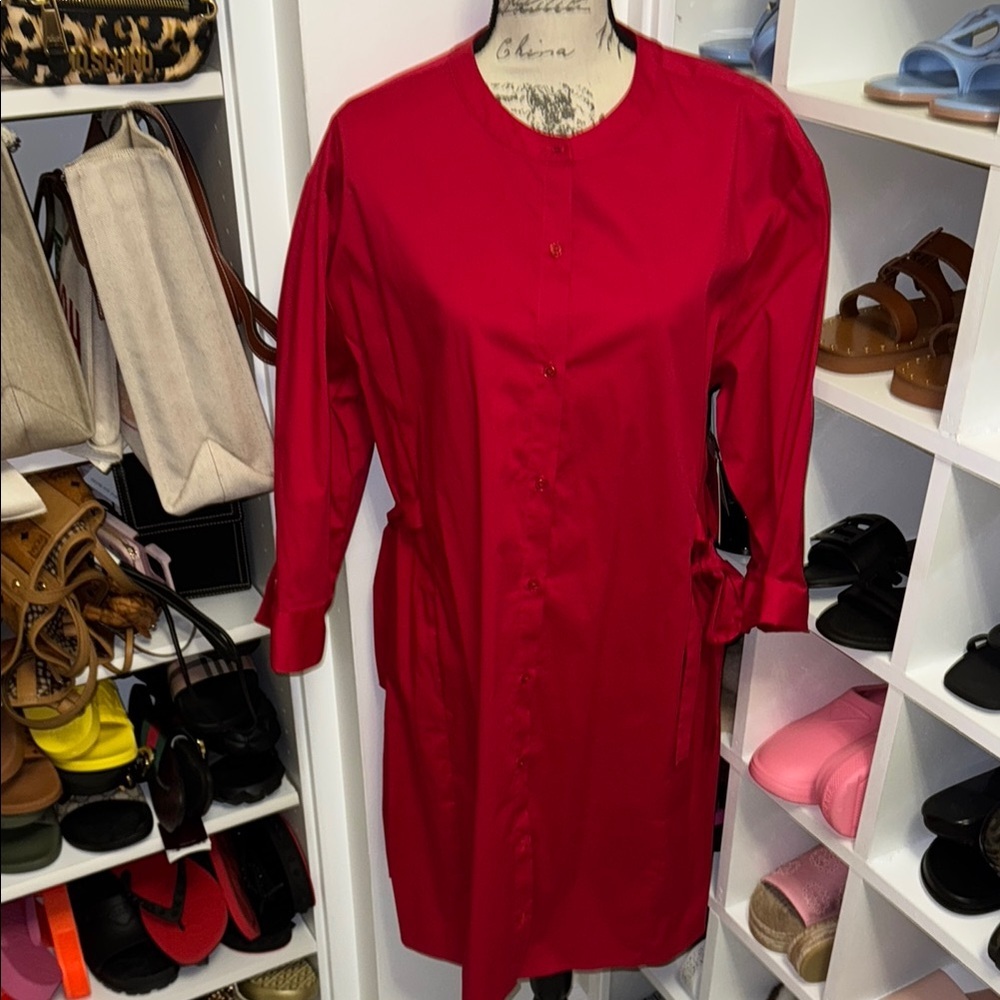 Red Button-Up Dress